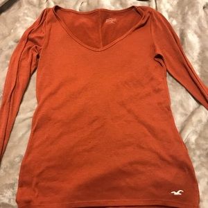 Burnt orange long sleeve v neck